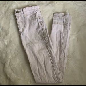 WHITE HOLLISTER HI-RISE JEANS